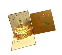 KAHDGSS Tarjeta emergente 3D de cumpleaños creativa con sobre, tarjeta de felicitación con luz Musical hecha a mano, postal de regalo plegable, luz Musical