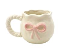 KAHDGSS Taza de café de cerámica hecha a mano con diseños únicos de lazos, taza de porcelana para el hogar, oficina, viajes, taza de cerámica con diseño de lazos