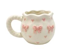 KAHDGSS Taza de café de cerámica hecha a mano con diseños únicos de lazos, taza de porcelana para el hogar, oficina, viajes, taza de cerámica con diseño de lazos