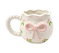 KAHDGSS Taza de café de cerámica hecha a mano con diseños únicos de lazos, taza de porcelana para el hogar, oficina, viajes, taza de cerámica con diseño de lazos