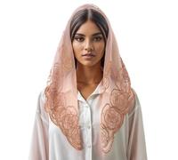 KAHDGSS Velo de Mantilla de encaje Popular para la cabeza para la Iglesia Católica, bufanda que cubre latina Vintage, chal de flores, cubierta para cuello para mujer