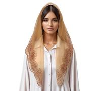 KAHDGSS Velo de Mantilla de encaje Popular para la cabeza para la Iglesia Católica, bufanda que cubre latina Vintage, chal de flores, cubierta para cuello para mujer