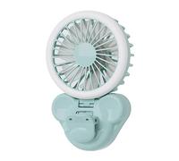 KAHDGSS Ventilador de escritorio recargable por USB de 3 velocidades, luz de ventilador de mano, luz de ventilador pequeño, luz de noche en vivo, multifunción, plegable, para bolso, refrigeración