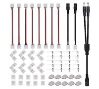 Kahdsvby 1 juego de conectores sin soldadura de 2 vías CC hembra divisor de plástico para tiras LED 2835 de 2 pines de 8 mm