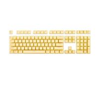 Kahdsvby 1 Juego Teclado Mecánico, Doble Piel, Lácteo, Tapa de Teclado Transparente, PBT, Cubierta de Teclado de Jelly Game Crema Personalizada (Amarillo)