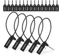 Kahdsvby 1000 etiquetas de plástico con sellos de seguridad, etiquetas de seguridad numeradas con cremallera, color negro, duraderas, fáciles de usar