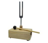 Kahdsvby Accord de 512HZ Vibración con Caja de Madera Resonante Instrumento Experimental para Terapia de Sonido, Yoga, Meditación Fácil de Usar Color Madera y Plata