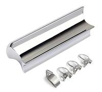 Kahdsvby Barra de sonido para guitarra eléctrica, 76 mm, nariz redonda, barra deslizante sólida, acero inoxidable, 4 púas de metal con dedo índice