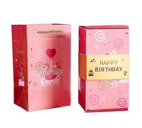 Kahdsvby Caja de regalo en rollo de plata, caja de regalo para regalo en efectivo, sobre rojo duradero B