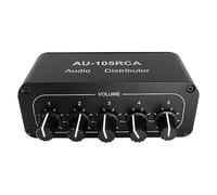 Kahdsvby Distribuidor de Audio de 5 Canales Mezclador de Audio EstéReo 1 Entrada 5 Salidas Divisor RCA para Amplificador de Potencia Audio Activo