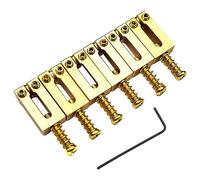 Kahdsvby Juego de 6 sillines de puente para guitarra eléctrica de latón macizo, con código de cuerda, color dorado
