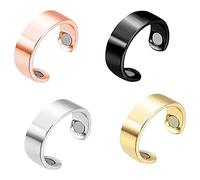 Kahdsvby Pack de 4 anillos magnéticos para terapia de drenaje linfático, ajustable, unisex, para terapia de drenaje linfático, Aleación