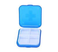 Kahdsvby Portátil 4 Ranura Medicina Caso Organizador Plástico Caja de Drogas Contenedor Bandeja Medicina Tablet Titular (Azul)