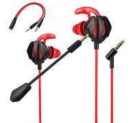 KAHEAUM Auriculares para juegos con micrófono, auriculares con cable para PC para PS4, PS5, Xbox One, PlayStation 5, juegos, teléfono móvil, auriculares estéreo desmontables, con cancelación de ruido