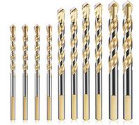 KAHEIGN 10 Piezas Brocas Para Mampostería, 6/8 /10/12 mm Juego De Brocas De Carburo De Tungsteno Para Azulejos De Cerámica De Porcelana Vidrio De Pared De Ladrillo De Hormigón