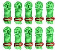 KAHEIGN 10 Piezas Cuerdas Reflectantes Para Tienda De Campaña, 4mm Cuerda De Camping Ligera Para Tienda 4M De Largo Cordón De Las Líneas De Guía De La Tienda Con Ajustador De Tensión