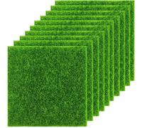 KAHEIGN 10 Piezas Estera de Césped Artificial, 15CM x 15CM Césped de Jardín Realista Césped Artificial de Hadas Alfombra de Césped Garden Micro Grass para Decoración de Casa Muñecas Ornamento Jardín