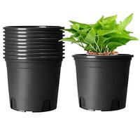 KAHEIGN 10 Piezas Plastico Macetas, 19,5cm Espesar Macetas Contenedor De Plantas Maceta De Jardinería Interior (Negro)