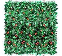 KAHEIGN 10M Guirnalda Navideña de Oropel con Frutos Rojos, 9CM Ancho Oropel Grueso Brillante Metálico con Frutos Rojos y Hojas de Acebo para Navidad Festividades Año Nuevo Fiesta Decoración