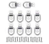 KAHEIGN 10Piezas Anillo en D-Anillo de Amarre Anclaje de Carga Anclaje de Amarre de Remolque Forjado con 20pcs Tornillos para Asegurar la Carga en Remolque Camiones Coches de Barco Kayak