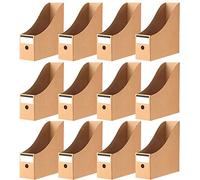 KAHEIGN 12 Piezas Titular de Archivos de Revistas, 26CM x 9CM Revistero de Cartón Kraft Caja de Almacenamiento de Documentos de Papelería Divisor Organizador de Archivos A4 para Hogar Oficina Escuela