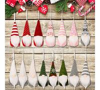 KAHEIGN 15 Piezas Gnomos Colgantes del Árbol de Navidad, 15 Estilos Gnomos de Peluche Escandinavos Colgantes de Santa Elf Muñecas Suecas Hechas a Mano Tomte Adornos por Navidad Decoraciones (15 x 7cm)