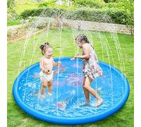 KAHEIGN 170CM Salpicar Agua Alfombra de Juego Patrón De Cangrejo Concha Estrella Mar Tortuga Delfín Almohadilla de Rociador Juguetes de Agua de Rociado al Aire Libre de Jardín de Verano para Niños