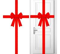 KAHEIGN 1x Lazo de Cinta de Puerta de Gabinete de Navidad, Grande Arcos de Gabinete Rojo Arco del árbol de Navidad Arco de Corona de Navidad por Chimenea Hogar Puerta Principal Decoraciones