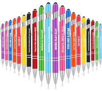 KAHEIGN 20 Piezas Bolígrafos Inspiradores, 14CM Bolígrafo con Citas Motivacionales Bolígrafo Metálico para Pantalla Táctil Bolígrafos de Tinta Negra para Oficina Suministros (10 Estilo Positivo)