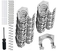 KAHEIGN 20 Piezas Colgar Herramientas Ganchos, Ganchos de Cobertizo de Servicio Pesado Colgador de Herramientas de Montaje en Pared Ganchos de Almacenamiento - con Tornillos, Tapones, Destornillador