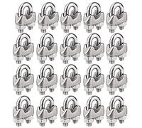 KAHEIGN 20 Piezas M5 Clips De Cuerda De Alambre, Acero Inoxidable Abrazadera De Cable Clip De Sujeción De Sillín Con Perno En U Para Cuerda De Aparejo Y Cable De Tensión (Ø 5mm)