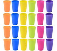 KAHEIGN 24 Piezas Reutilizable Copas De Plástico, 250ml Para Niños Niños Durable Juego De Vasos De Vasos De Plástico Para Beber Para Cocina Fiestas Al Aire Libre Picnics Travel (6 Colores Brillantes)