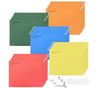 KAHEIGN 25 Piezas Archivos De Suspensión A4, 5 Colores Carpeta De Peso Pesado Parte Superior E Inferior Reforzadas Carpetas De Archivos Colgantes Para Archivadores A4 De Papelería De Oficina Escolar