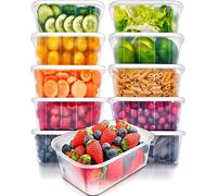 KAHEIGN 25 Piezas Contenedores de Almacenamiento de Alimentos, 1000ml Reutilizable Cajas de Plástico para Preparar Comidas Sin BPA Contenedores de Comida para Llevar a Prueba de Fugas con Tapas