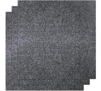 KAHEIGN 30 Piezas Losetas de Alfombra Autoadhesivas, 30CM x 30CM Baldosas Fáciles de Pelar y Pegar Losetas de Moqueta Antideslizantes Resistentes para Oficina, Sala de Estar, Dormitorio (Gris Oscuro)