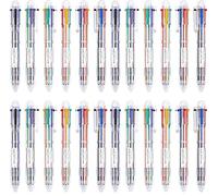 KAHEIGN 30 Piezas Pluma Lanzadera, 6 en 1 Bolígrafo Multicolor 0,5mm Bolígrafo Barril Transparente 14CM Bolígrafos Retráctiles para Escuela de Oficina Estudiantes Niños Regalo