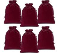 KAHEIGN 32 Piezas Bolsas de Cordón de Terciopelo, 12CM x 10CM Bolsas de Almacenamiento de Joyas Bolsas de Dulces de Regalo Bolsas de Joyería para Boda Navidad Cumpleaños Fiesta Favores (Rojo Oscuro)