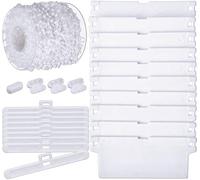KAHEIGN 35 Piezas Accesorios para Persianas Verticales, 10m Cadena Inferior, 10 Piezas Conector De Cadena, 12 Piezas 89mm Engánchate Superiores, 12 Piezas Listones De Contrapesos Inferiores