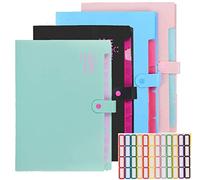 KAHEIGN 4 Piezas A4 Expansión Carpetas De Archivos, 12 Bolsillos Carpeta De Archivos con Cierre A Presión Tamaño De Letra Organizador De Papel para Documentos En Acordeón para Oficina Escuela Casa