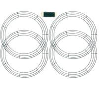 KAHEIGN 4 Piezas Marco De Corona De Alambre, 14 Pulgadas Anillos para Hacer Guirnaldas De Alambre para Navidad Año Nuevo Decoración De San Valentín (Verde Oscuro)