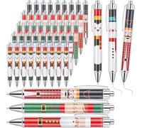 KAHEIGN 45 Piezas Bolígrafos de Tinta de Gel Navideños, 5 Estilos Bolígrafo Retráctil 14CM Papá Noel Duendes Cascanueces Pingüinos Bolígrafos de Punta Redonda para Navidad Regalos Calcetines Rellenos