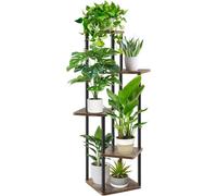 KAHEIGN 5 Niveles Soporte para Plantas de Interior, 106CM Alto Estante para Plantas de Exterior Expositor de Madera para Plantas para Patio Balcón Boho Hogar Jardín Plantas Maceta Decoración (Negro)