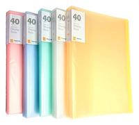 KAHEIGN 5 Piezas A4 PP Display Book, 40 Bolsillos Transparentes Libro de Presentación de Polipropileno Sólido Carpeta de Proyectos Carpeta de Presentación Cubierta Translúcida (5 Colores)