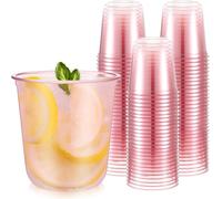 KAHEIGN 50 Piezas Vasos de Plástico Sin Tallo, 360ml Vasos Transparente Reutilizables Copas de Vino Elegantes para Fiestas para Champán Cerveza Cócteles Martini Refrescos Postres (8,9 cm x 9,3 cm)