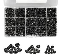 KAHEIGN 500 Piezas Tuercas y Pernos de Cabeza Hexagonal, Tornillos con Cabeza de Botón M3 M4 M5 Juego de Cabeza Troncocónica de Aleación de Acero