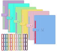 KAHEIGN 6 Piezas A4 Expansión Carpetas De Archivos, 5 Bolsillos Carpeta De Archivos Con Cierre A Presión Tamaño De Letra Organizador De Papel Para Documentos En Acordeón Para Oficina Escuela Casa