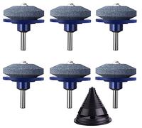 KAHEIGN 6 Piezas Afilador De Cuchillas Para Cortacésped, 5CM Universal Piedra De Rueda De Amoladora Multi-afilada Afilador De Cortacésped Rotativo Con Blade Balancer