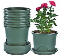 KAHEIGN 6 Piezas Plastico Macetas, 22cm Espesar Maceta Control De Raíces Sembradora De Plántulas De Vivero Jardín Decorativo Contenedor De Plantas para Plantas Bonsái Interior Aire Libre (Verde)
