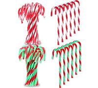 KAHEIGN 60 Piezas Bastón de Caramelo de Navidad, 15CM Bastón de Caramelo de Plástico Adornos Colgantes para Árboles de Navidad por Navidads Año Nuevo Decoración (Rojo y Blanco, Verde Rojo y Blanco)