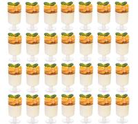 KAHEIGN 60 Piezas Mini Cuencos de Postre, 100ml Vasos de Postre Redondos de Plástico Copa de Aperitivo Transparente Parfait Tazón para Servir Reutilizable para Fiesta de Mousse Pudín (8,5 x 5cm)